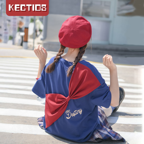 【Kectios™】白雪公主聯名大蝴蝶結寬鬆t恤女設計感小眾復古短袖夏