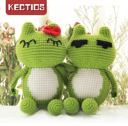 【Kectios™】創意禮物卡通玩偶旅行青蛙手工毛線編織掛飾擺件diy鉤針材料包 玩偶 旅行青蛙手工編織