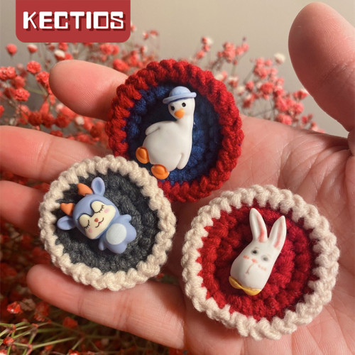 【Kectios™】手工編織毛線成品森系百搭日系胸針別針裝飾徽章配飾