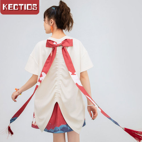 【Kectios™】國潮蝴蝶結飄帶裝飾短袖