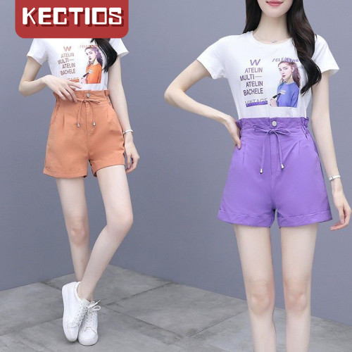 【Kectios™】休閒套裝女新款夏裝網紅衣服套裝95棉印花短袖時尚減齡洋氣二件套