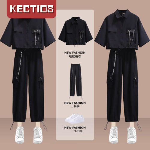 【Kectios™】工裝炸街套裝暗黑系風格女裝