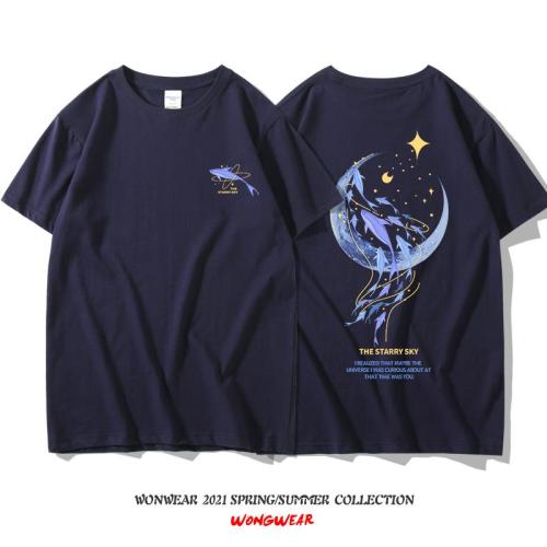 【Kectios™  】NASA月亮海豚新款情侶t恤設計感短袖