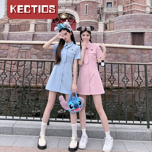 【Kectios™  】可愛泰迪熊襯衫裙女收腰顯瘦甜美連衣裙