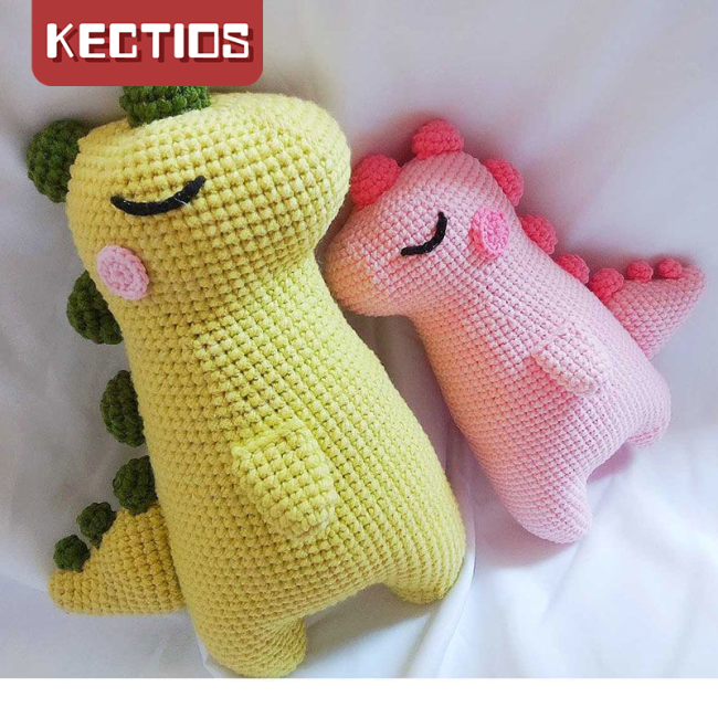 【Kectios™  】手工diy材料包網紅佩奇同款恐龍娃娃鉤針玩偶學生抱枕寶寶棉毛線