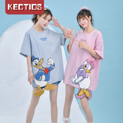 【Kectios™  】少女感閨蜜多色萌趣貼布繡短袖T恤寬鬆夏