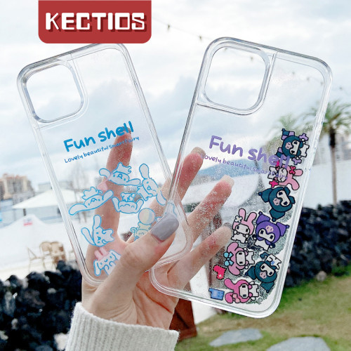 【Kectios™  】可愛卡通流動手機殼 流沙水果適用於蘋果系列