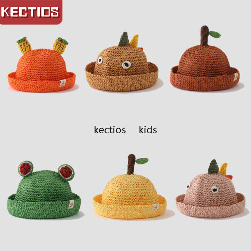 【Kectios™  】夏季外出男女童水果鉤針手工兒童太陽帽