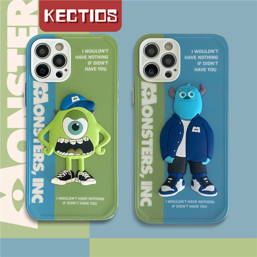 【Kectios™  】卡通立體怪獸手機殼 情侶手機軟殼 全包防摔