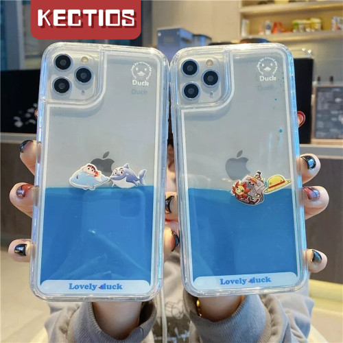 【Kectios™  】創意帆船流動手機殼 流動小鴨子 個性時尚 手機降溫