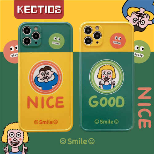 【Kectios™ 】搞怪拼色情侶手機殼 趣味可愛創意全包軟殼
