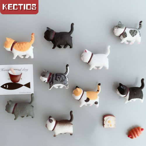 【Kectios™ 】可愛小貓咪擺件公仔創意桌面裝飾卡通鈴鐺貓玩偶網紅貓房間裝飾品