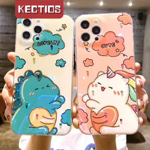 【Kectios™ 】卡通恐龍獨角獸藍光水鉆手機殼 可愛甜美