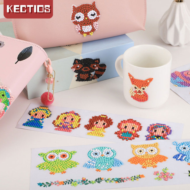 【Kectios™】兒童滿鑽鑽石畫隨意貼益智玩具禮物卡通小學生手工diy製作材料包
