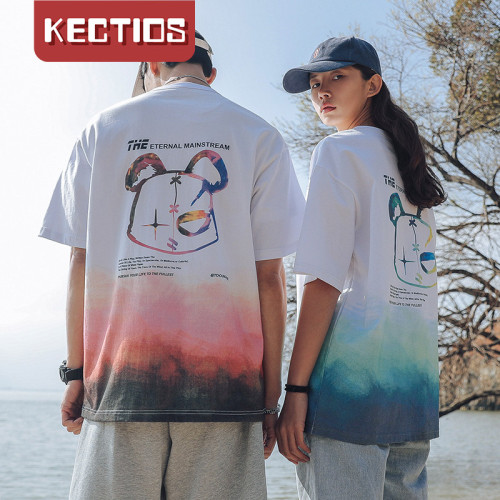 【Kectios™】紮染短袖T恤女2021年新款韓版寬鬆設計感小眾半袖學生上衣ins夏裝純棉