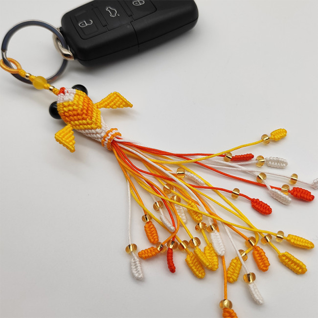 【Kectios™】金魚吉祥物車鑰匙扣掛件  手機掛繩自製手工DIY材料包