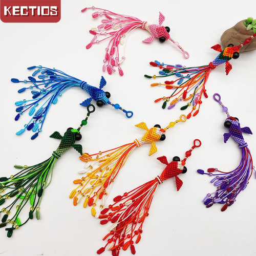 【Kectios™】金魚吉祥物車鑰匙扣掛件  手機掛繩自製手工DIY材料包