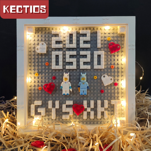 【Kectios™】diy積木拼裝相框擺件玩具立體小人公仔小顆粒情人節結婚紀念日
