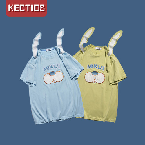 【Kectios™】小眾設計感立體兔耳朵裝飾可愛情侶T恤