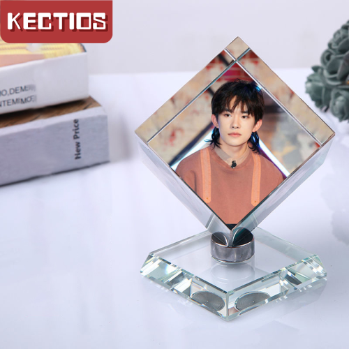 【Kectios™】水晶魔方影樓攝影擺件創意生日擺件結婚紀念送老婆女友客制相片 純度：k9