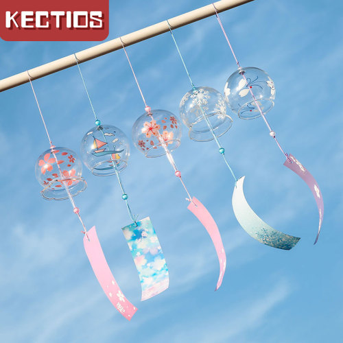 【Kectios™】花邊櫻花風鈴鈴鐺創意臥室掛件冥想夏日和風掛飾門飾女生日本日式