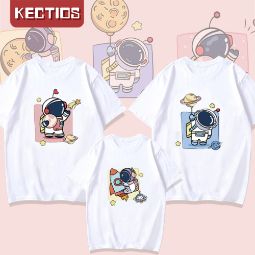 【Kectios™ 】宇航員卡通印花T恤親子裝夏款