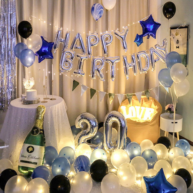 【Kectios™ 】寶寶周歲生日氣球套裝派對用品兒童成人生日氣球套餐卡通裝飾布置