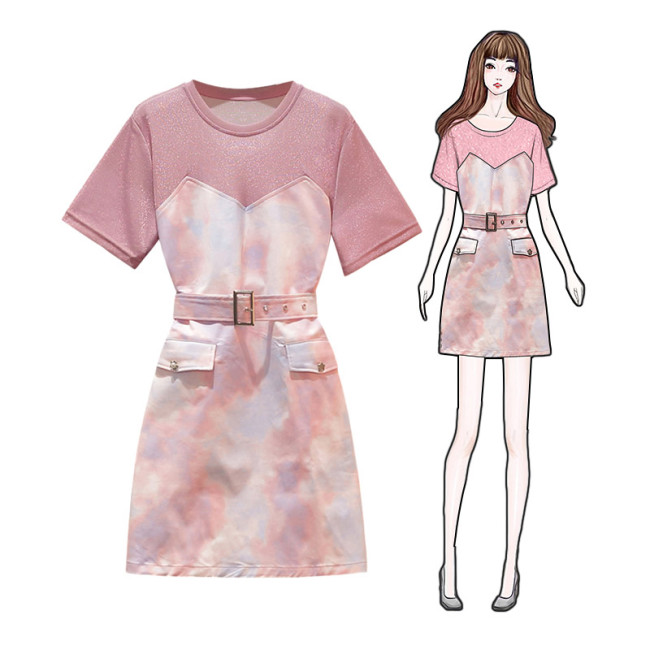 【Kectios™ 】小清新甜美vintage裙復古法式可鹽可甜兩件套裝拼接粉色連衣裙