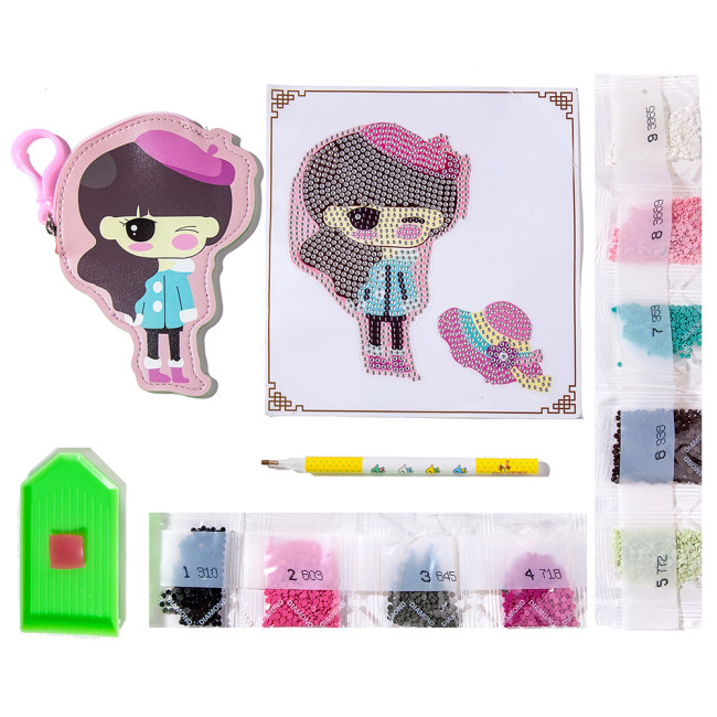 【Kectios™ 】新款兒童卡通鑽石5D鑽石畫零錢包DIY手工製作幼稚園玩具卡包貼紙
