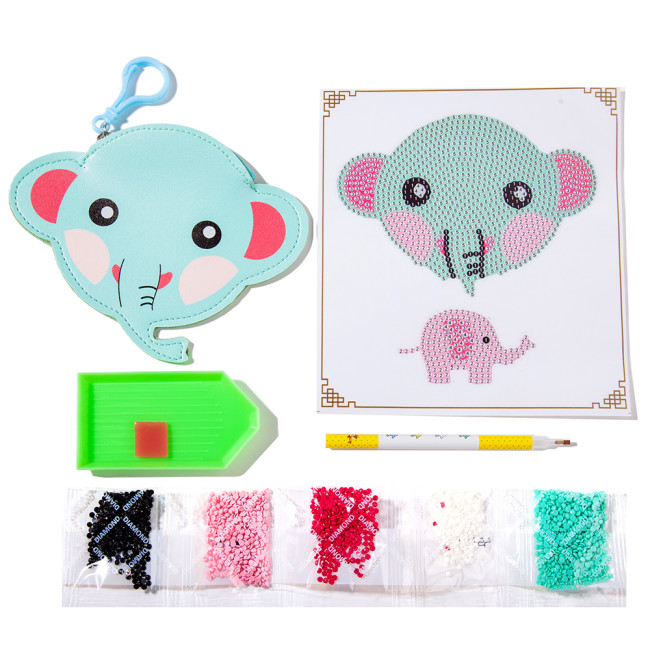 【Kectios™ 】新款兒童卡通鑽石5D鑽石畫零錢包DIY手工製作幼稚園玩具卡包貼紙