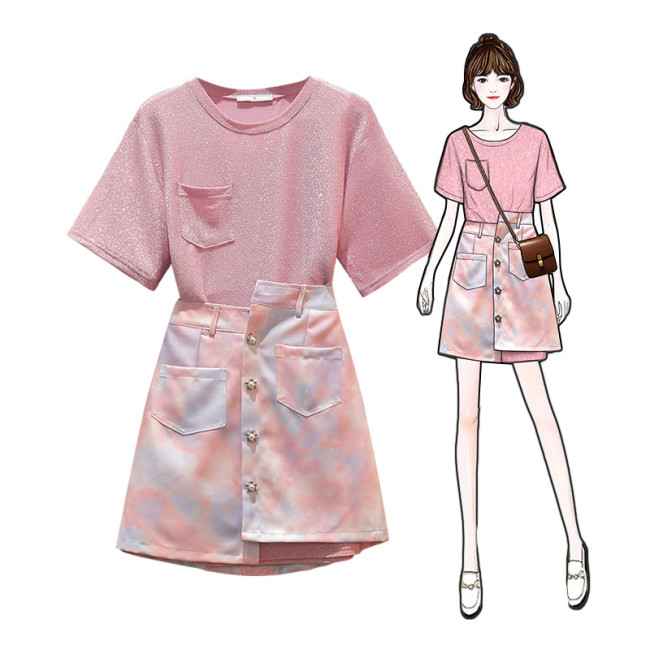【Kectios™ 】小清新甜美vintage裙復古法式可鹽可甜兩件套裝拼接粉色連衣裙