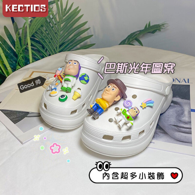 【Kectios™  】洞洞鞋女夏季diy可愛卡通包頭拖沙灘護士外穿防滑軟底厚底涼拖鞋