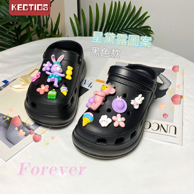 【Kectios™  】洞洞鞋女夏季diy可愛卡通包頭拖沙灘護士外穿防滑軟底厚底涼拖鞋