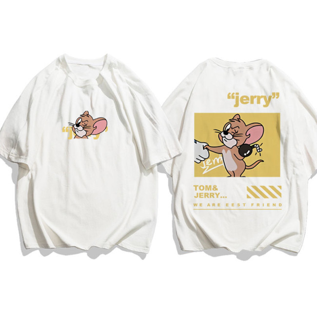 【Kectios™  】情侶裝夏裝短袖貓和老鼠T恤2021新款夏天情侶款ins潮流小眾設計感 【純棉】
