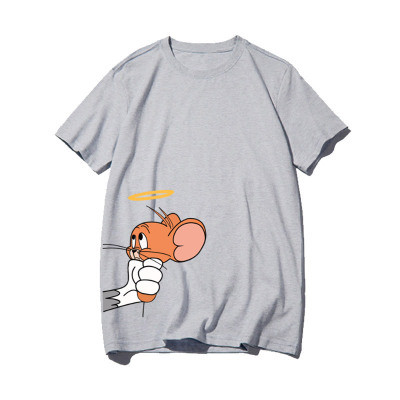 【Kectios™  】情侶裝夏裝短袖貓和老鼠T恤2021新款夏天情侶款ins潮流小眾設計感 【純棉】