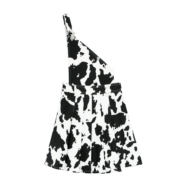 【Kectios™】可拆卸奶牛裙女2021夏季新款設計感背帶裙不規則連衣裙