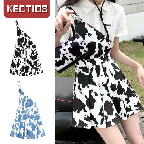 【Kectios™】可拆卸奶牛裙女2021夏季新款設計感背帶裙不規則連衣裙