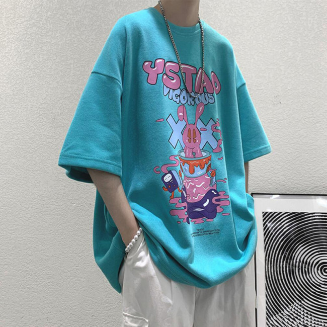 【Kectios™】卡通塗鴉印花短袖男夏休閒套裝寬鬆百搭套裝