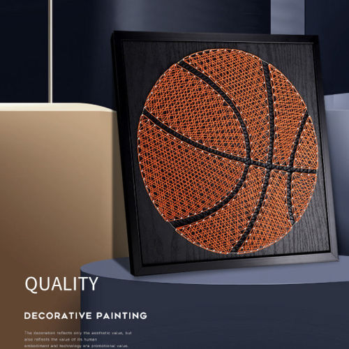 【Kectios™  】釘子繞線畫籃球diy手工製作材料包成品送男朋友生日禮物創意禮品