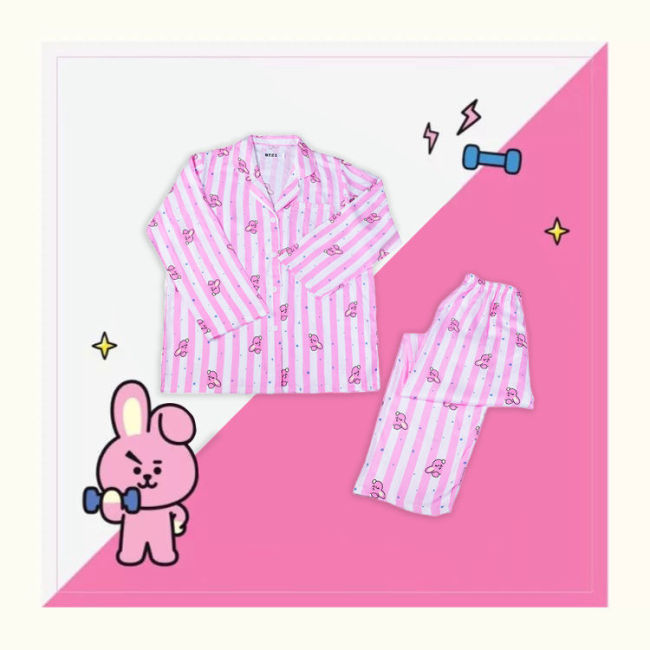【Kectios™  】春夏新品BTS可愛卡通Q版印花輕薄短袖短褲睡衣套裝
