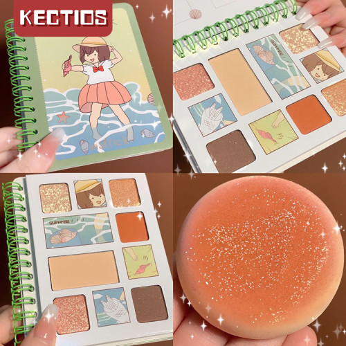 【Kectios™ 】日記本六色眼影 漫改女孩系列日記眼影盤啞光自然顯色修飾