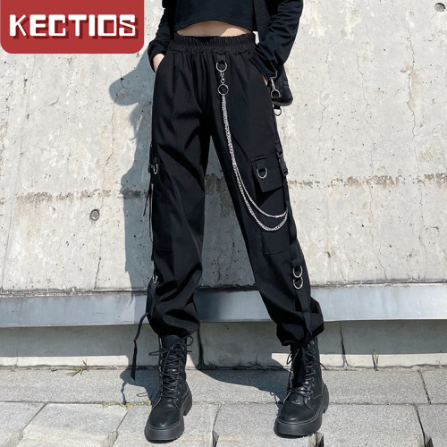 【Kectios™】褲子女潮ins學生韓版寬鬆春夏大碼女裝休閒百搭高腰顯瘦工裝褲女