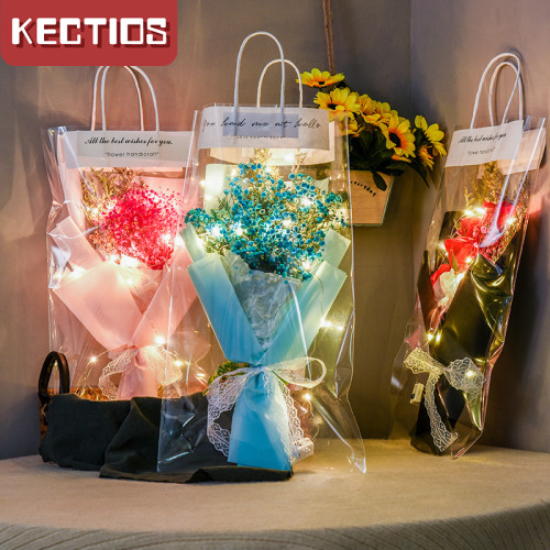 【Kectios™】滿天星幹花束玫瑰花禮盒七夕情人節生日禮物