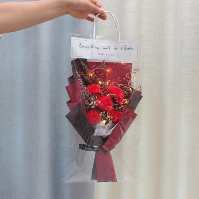 【Kectios™】七夕情人節禮物創意發光手提袋花束送女友閨蜜教師節幹花花束
