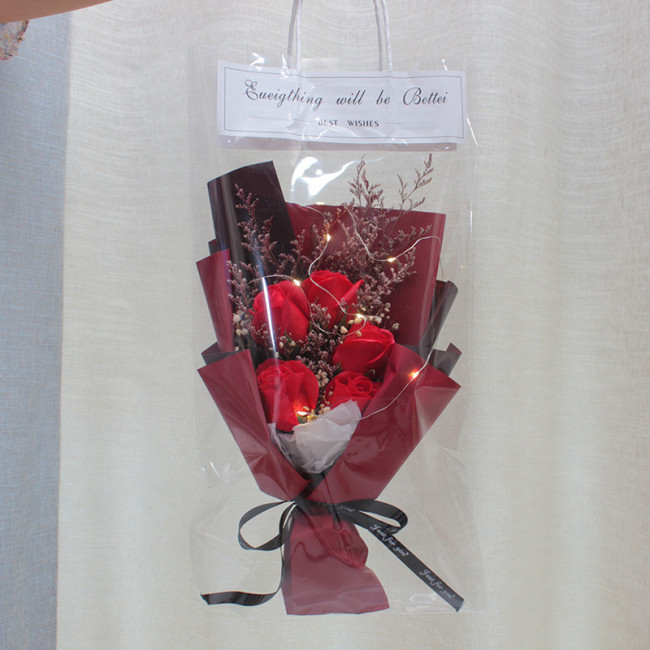 【Kectios™】七夕情人節禮物創意發光手提袋花束送女友閨蜜教師節幹花花束