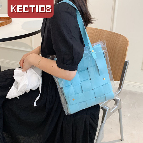 【Kectios™】手提透明袋革條包手工編織包包diy材料包手工包百搭2021新款潮