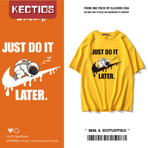【Kectios™】NASA聯名T恤夏季情侶裝潮牌白色寬鬆歐美百搭ins潮