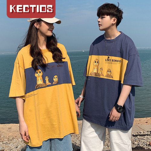 【Kectios™】不一樣情侶裝夏裝2021年夏季新款小眾設計感寬鬆韓版短袖t恤女潮
