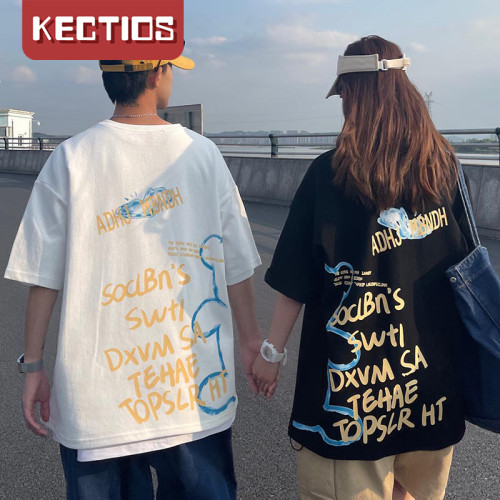 【Kectios™】情侶裝ins超火2021新款夏季小熊情侶短袖t恤純棉寬鬆潮牌半袖