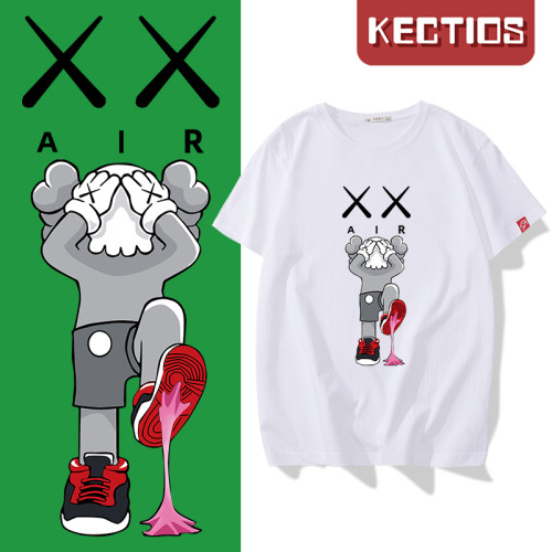 【Kectios™】kaws芝麻街聯名t恤男女短袖印花寬鬆大碼ins潮流情侶裝2021新款夏